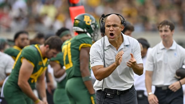 Sep 3, 2022; Waco, Texas, USA; Baylor Bears head coach Dave Aranda during the game between the Baylor Bears and the Albany Great Danes at McLane Stadium.