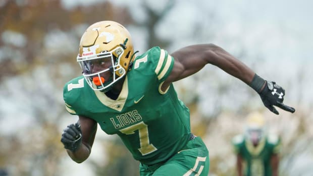 Nov 12, 2022; Washington, DC, USA; Archbishop Carroll High School player Nyckoles Harbor (7) during the game as Archbishop Carroll High School defeated Bishop O'Connell High School 48-6 in WCAC Semi-Finals game at Bishop O'Connell High School.