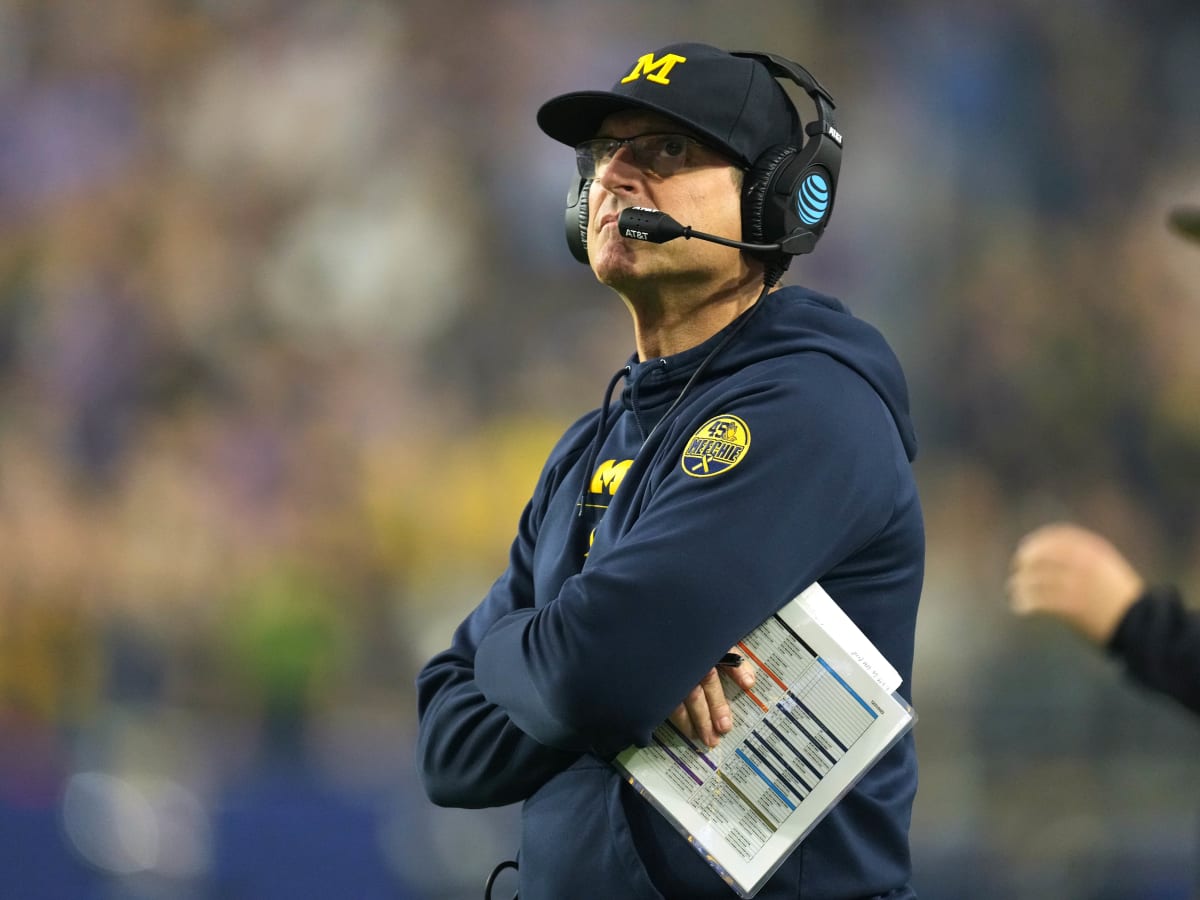 Michigan Wolverines' Jim Harbaugh interviewing with Minnesota Vikings