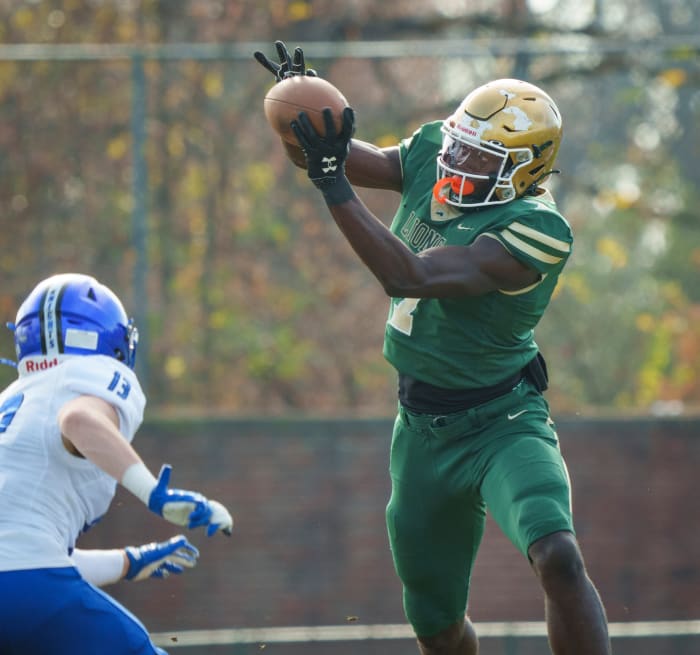 Nov 12, 2022; Washington, DC, USA; Archbishop Carroll High School player Nyckoles Harbor (7) during the game as Archbishop Carroll High School defeated Bishop O'Connell High School 48-6 in WCAC Semi-Finals game at Bishop O'Connell High School.