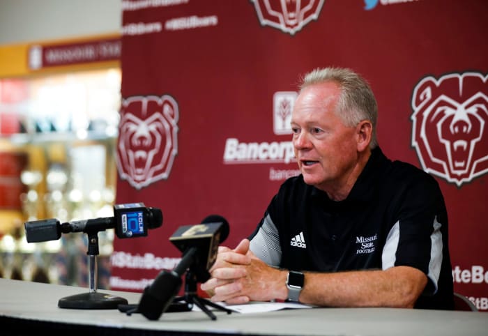 Missouri State Head Football Coach Bobby Petrino during MSU media day on Saturday, Aug. 6, 2022.