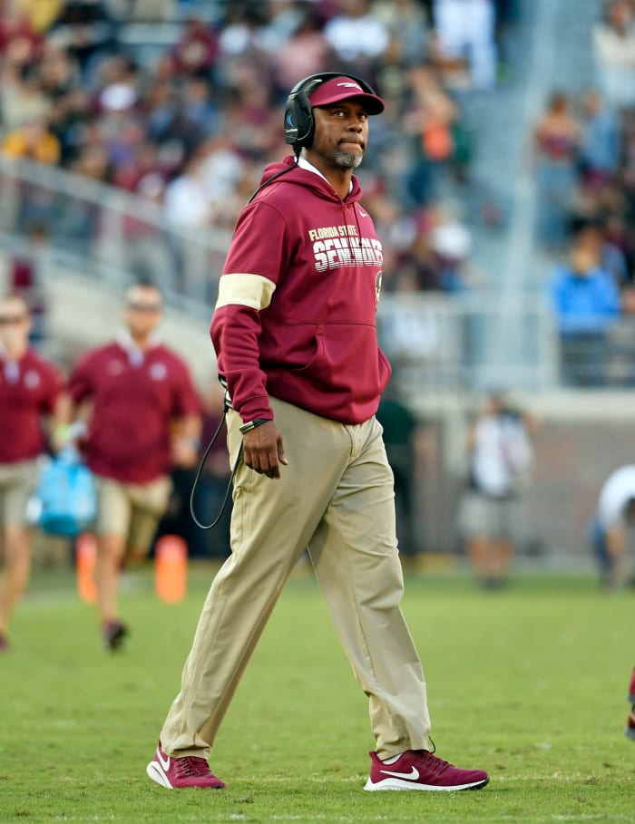 Nov 2, 2019; Tallahassee, FL, USA; Florida State Seminoles head coach Willie Taggart during the game against the Miami Hurricanes at Doak Campbell Stadium.