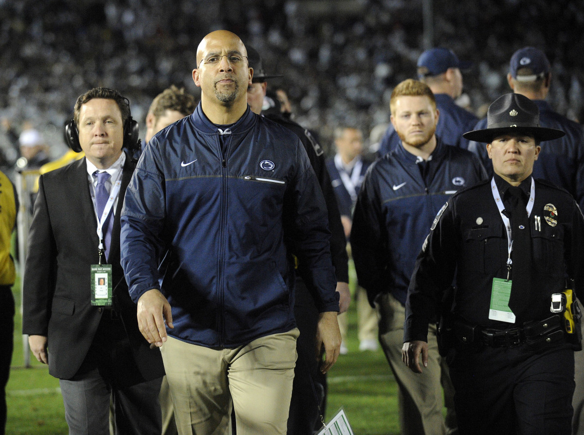 January 2, 2017; Pasadena, CA, USA; Penn State Nittany Lions head coach James Franklin walks off following the 52-49 loss against the Southern California Trojans in the 2017 Rose Bowl game at the Rose Bowl. 