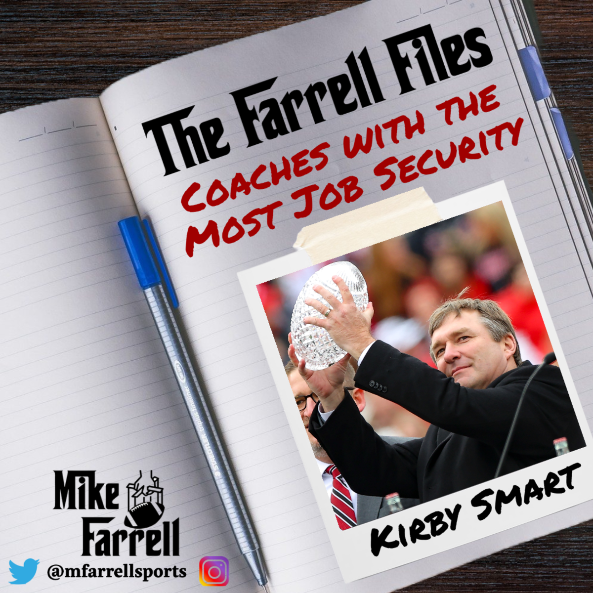 Farrell Files - Coaches with Job Security Kirby Smart