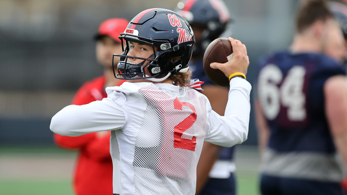 Ole Miss Football opened spring practice for the 2022 season on March 22nd, 2022 in Oxford, MS. Photos by Joshua Taylor McCoy Buy Photos at RebelWallArt.com Twitter/Instagram: @OleMissPix