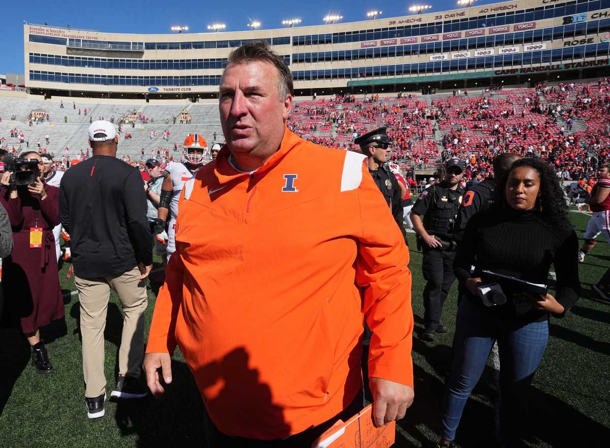 Illinois head coach Bret Bielema is shown after their game Saturday, October 1, 2022 at Camp Randall Stadium in Madison, Wis. Illinois beat Wisconsin 34-10.