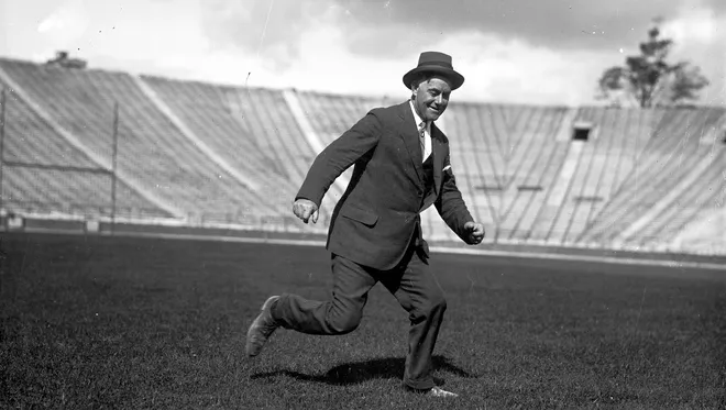 How far ahead of the competition was football coach Fielding H. Yost? So far ahead that his first University of Michigan teams scored a total of 550 points before any opponent scored at all.