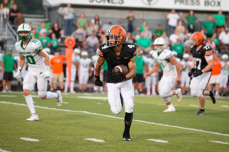 Ironton's Shaun Terry (4) runs the ball as the Ironton High School football team takes on Fairland on Friday September 1, 2023 at Tanks Memorial Stadium in Ironton