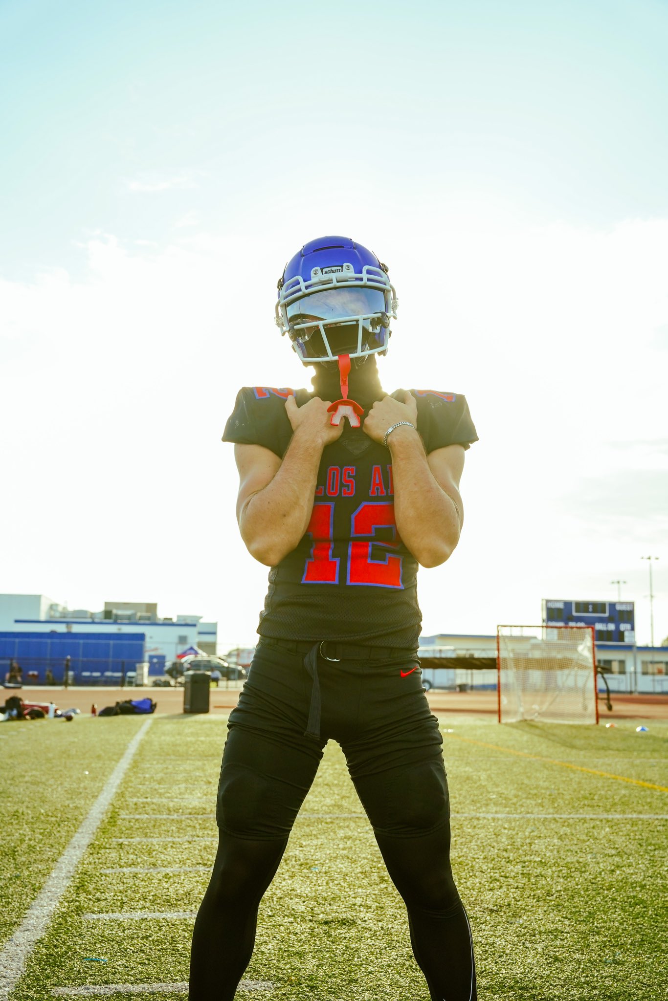 2025 3-Star QB Alonzo Esparza from Los Alamitos, CA, taking a preseason picture