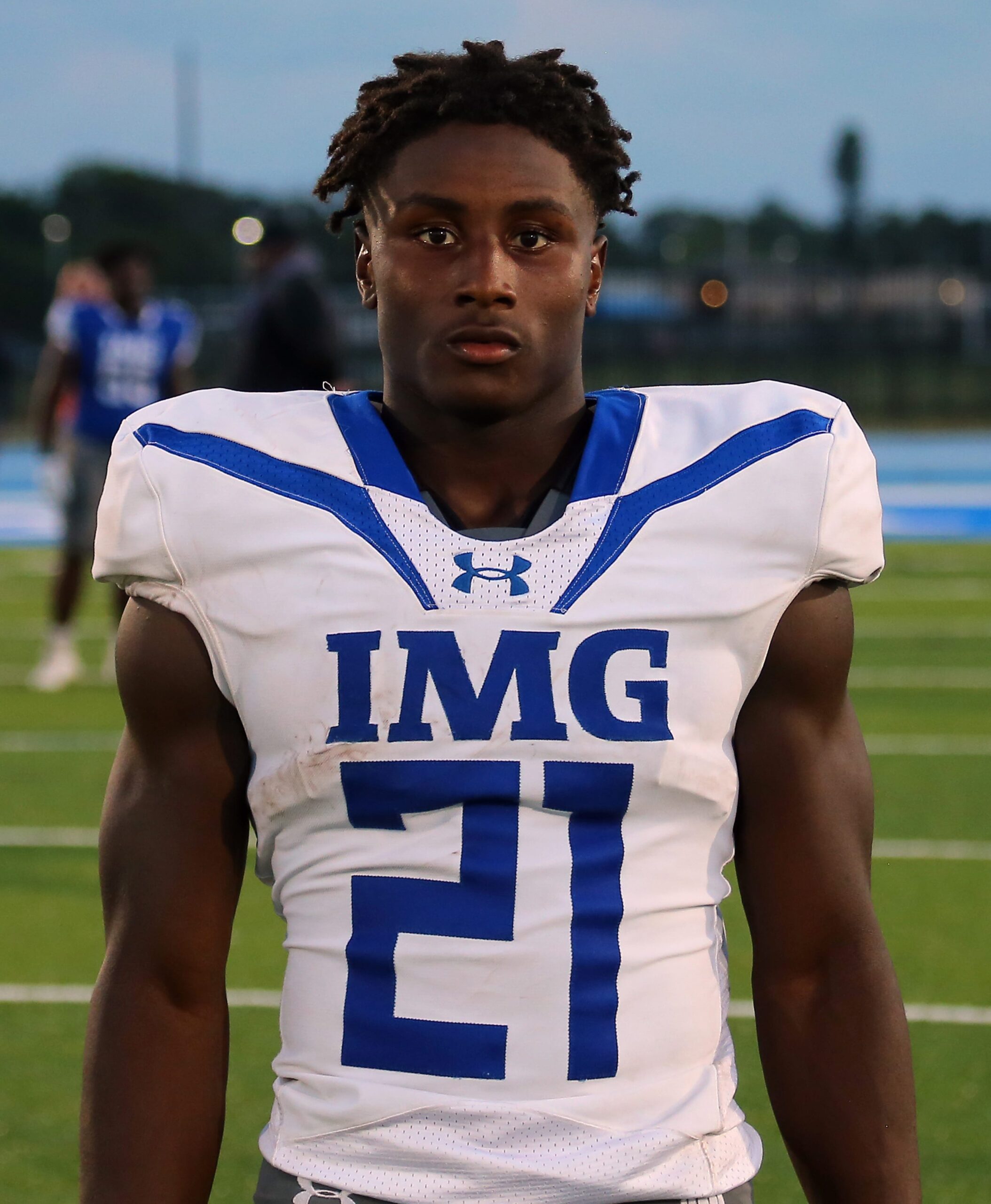 2025 4-star RB Anthony Rogers from Bradenton, Florida (IMG Academy) standing on the field