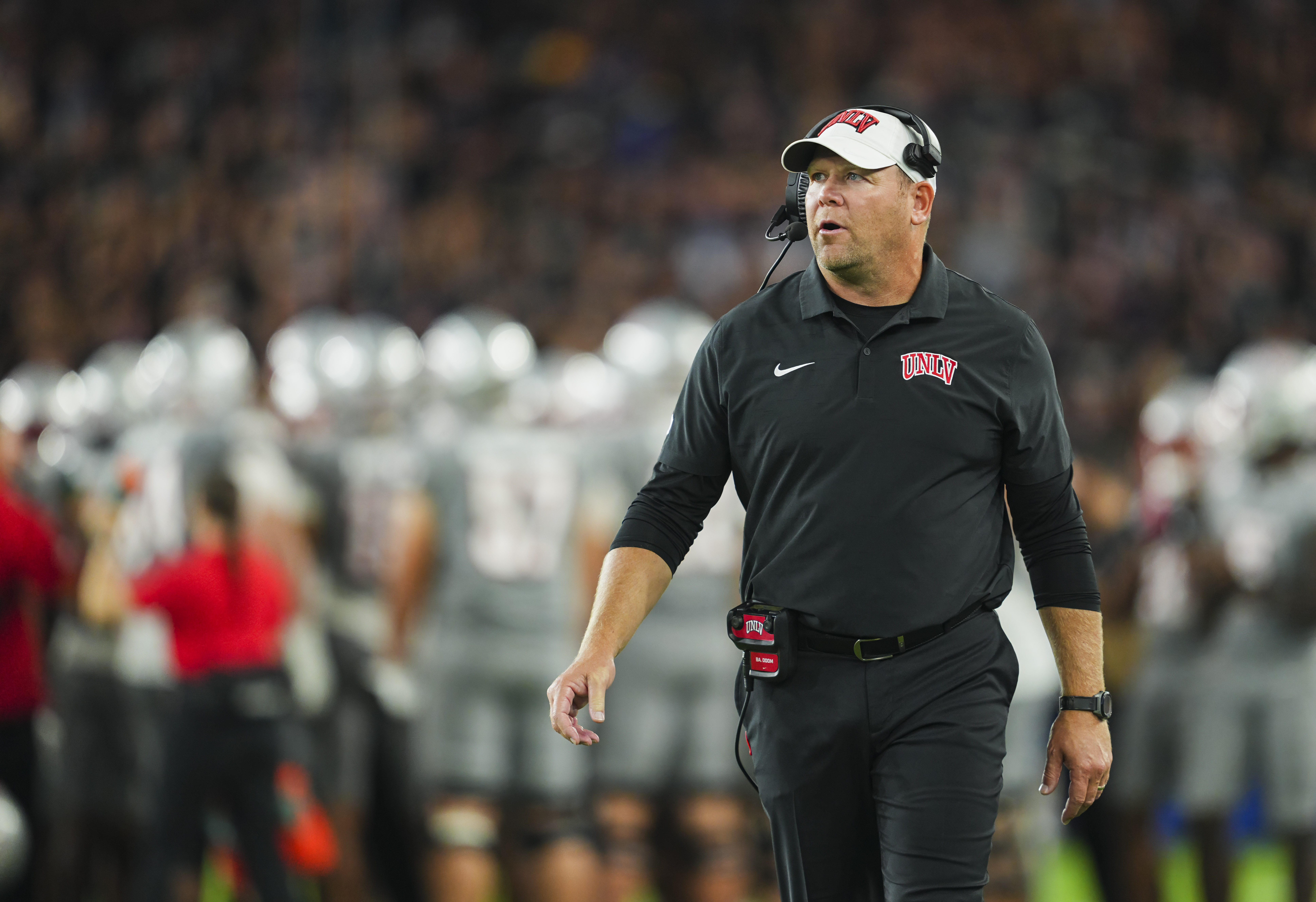 Nov 16, 2019; Columbia, MO, USA; Missouri Tigers head coach Barry Odom watches the replay board during a play review in the second half against the Florida Gators at Memorial Stadium/Faurot Field.