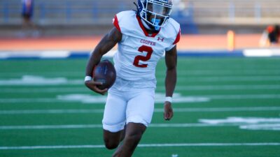 Abilene Cooper running back Daniel Bray (2) runs free against Central at San Angelo Stadium on Sept. 8