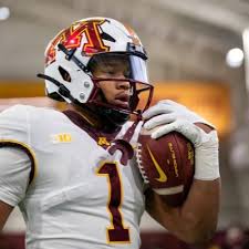 Sep 9, 2023; Minneapolis, Minnesota, USA; Minnesota Golden Gophers running back Darius Taylor (1) runs the ball against the Eastern Michigan Eagles during the third quarter at Huntington Bank Stadium.