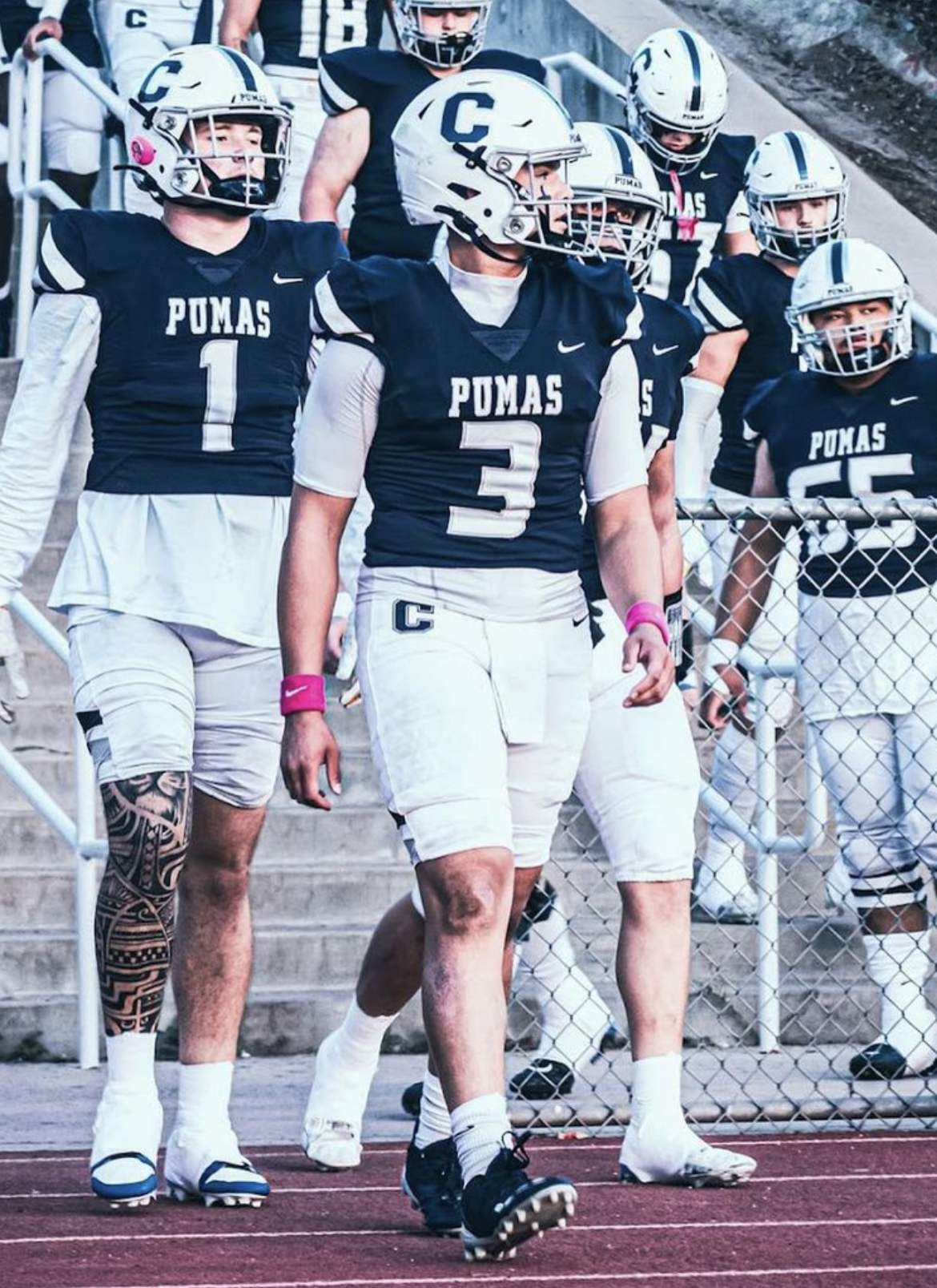 2025 MFS 3-Star QB Dash Beierly from Temecula, CA, (Chaparral) leading his team onto the field