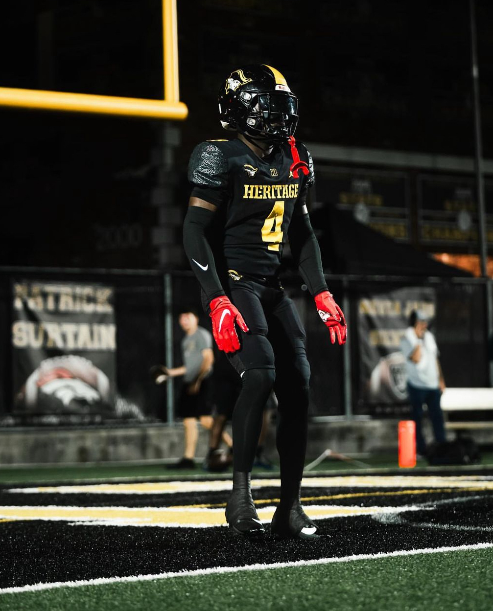 2025 5-star RB Deandre Desinor from Fort Lauderdale, Florida (American Heritage) stands in the end zone