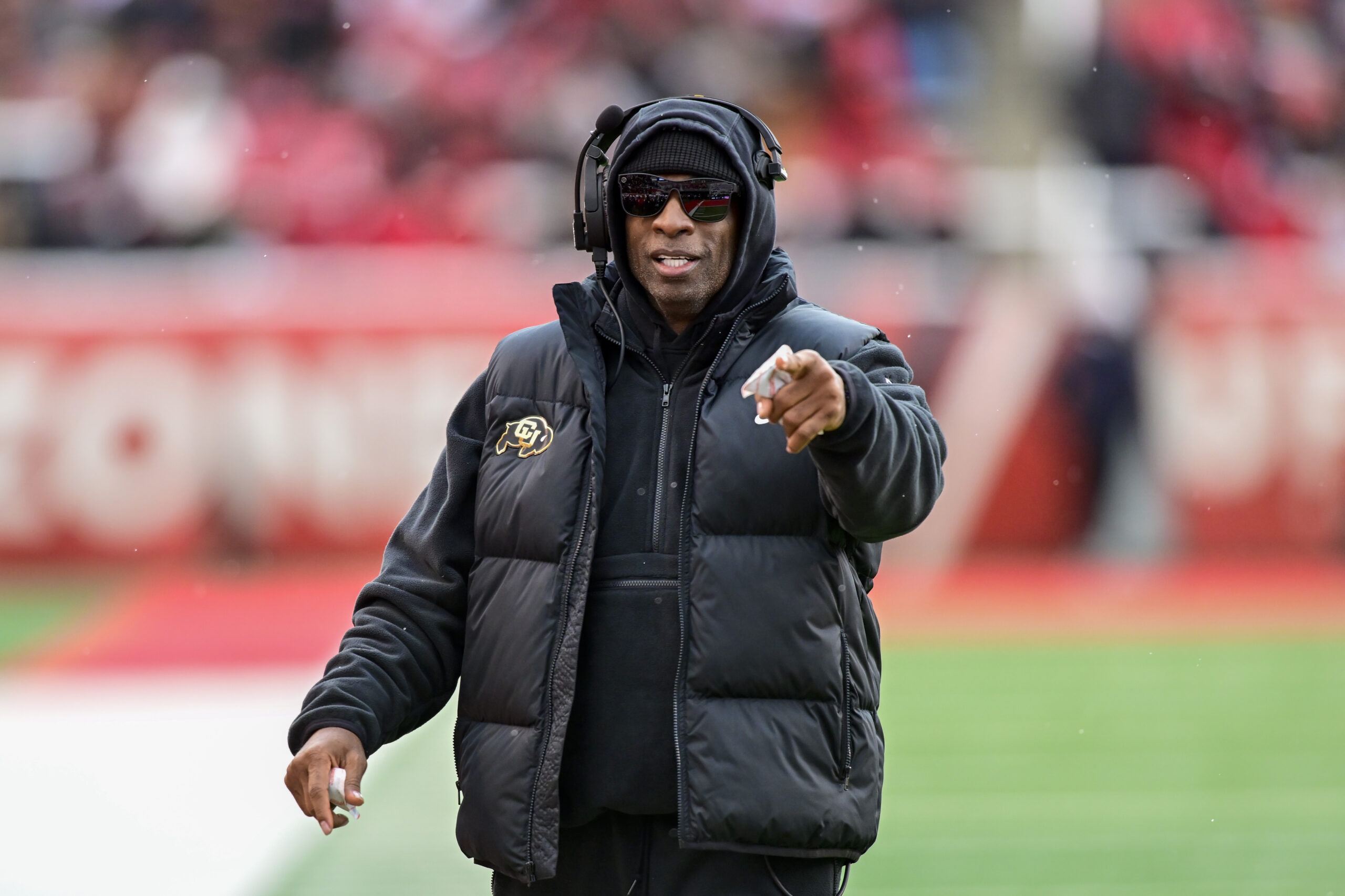 Nov 25, 2023; Salt Lake City, Utah, USA; Colorado Buffaloes head coach Deion Sanders on the field against the Utah Utes at Rice-Eccles Stadium.