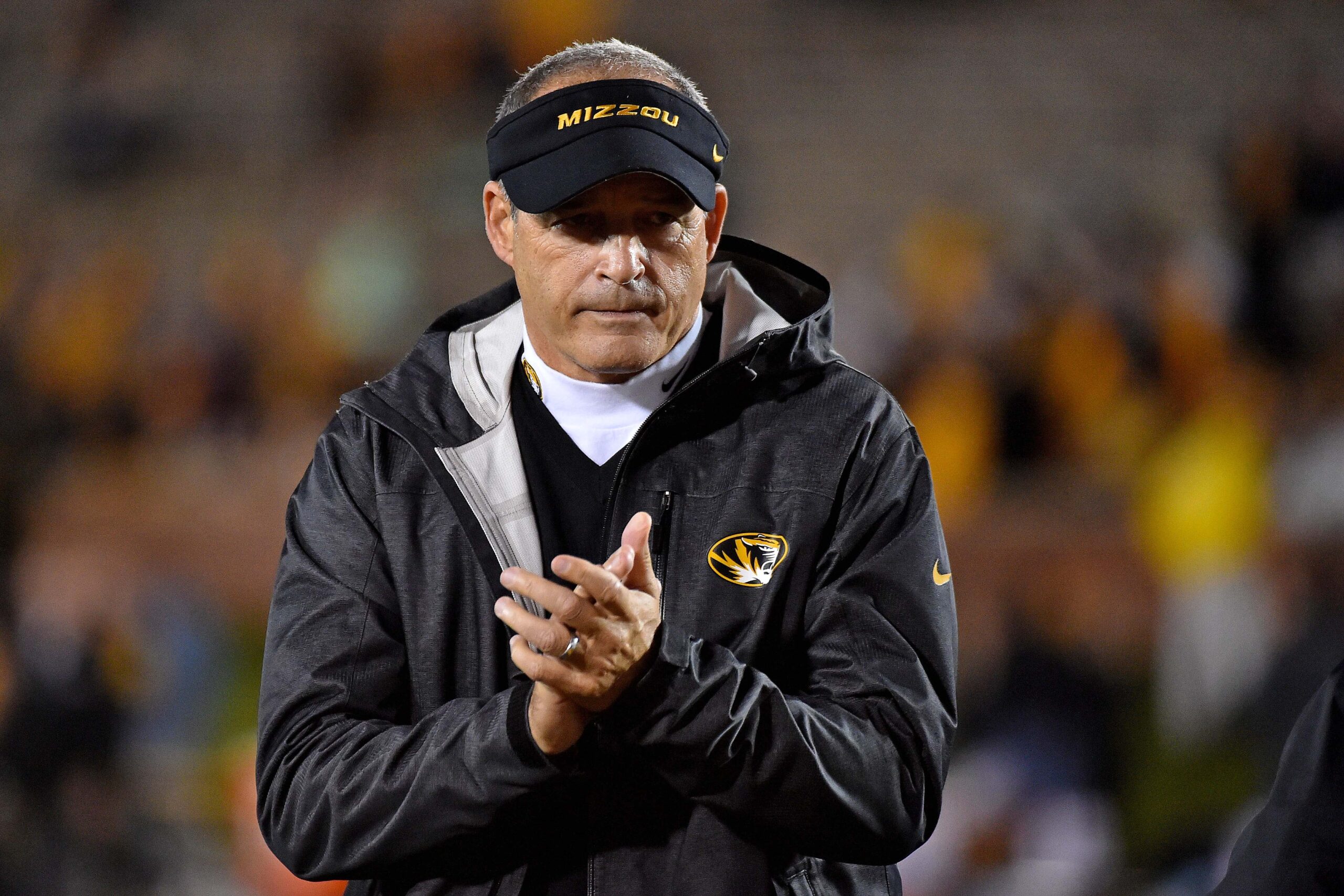 Nov 5, 2015; Columbia, MO, USA; Missouri Tigers head coach Gary Pinkel looks on prior to the game against the Mississippi State Bulldogs at Faurot Field.