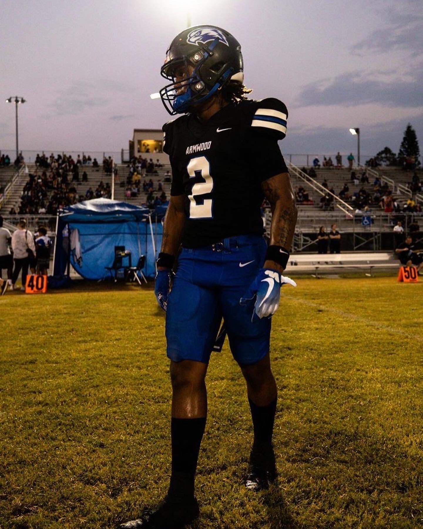 2025 3-star RB Girard Pringle Jr. from Seffner, Florida (Armwood) standing on the field