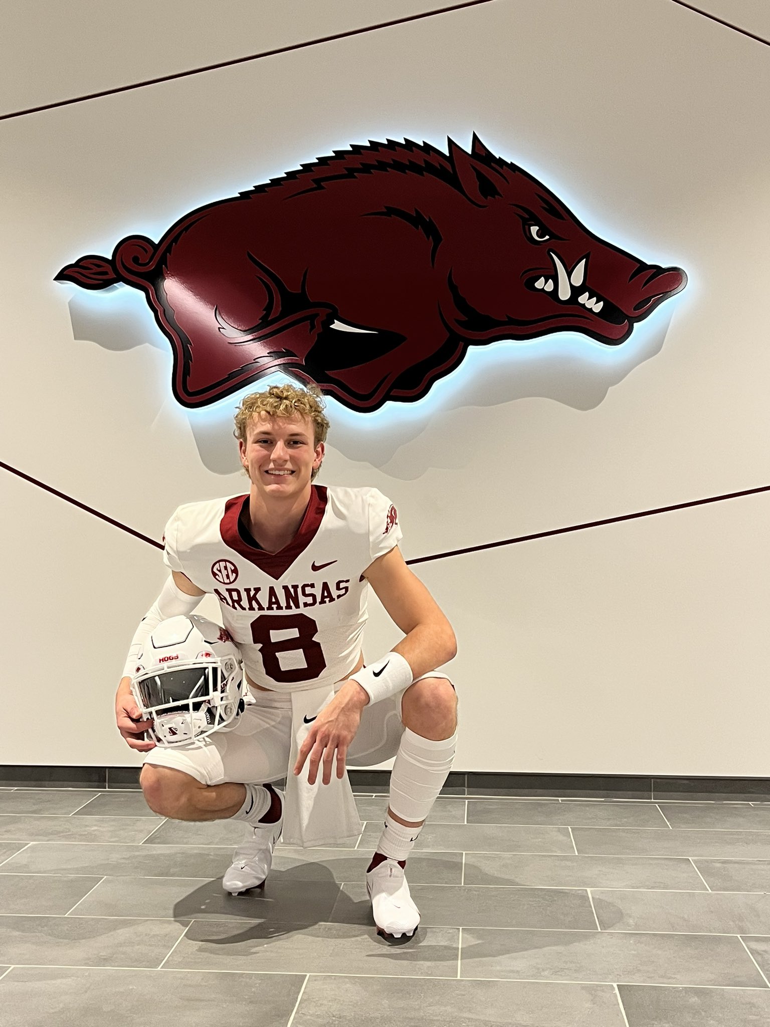 2025 MFS 3-Star QB Grayson Wilson from Maumelle, AR (Central Arkansas Christian) during a visit to the University of Arkansas