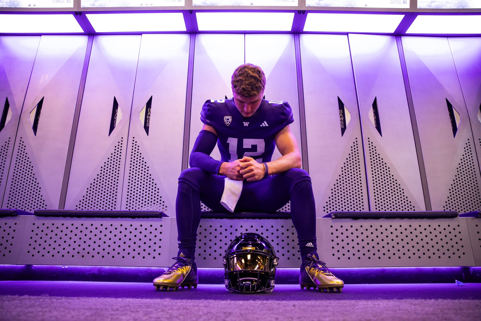 2025 three-star QB Jackson Kollock from Laguna Beach, CA (Laguna Beach) takes a picture on a visit to the University of Washington