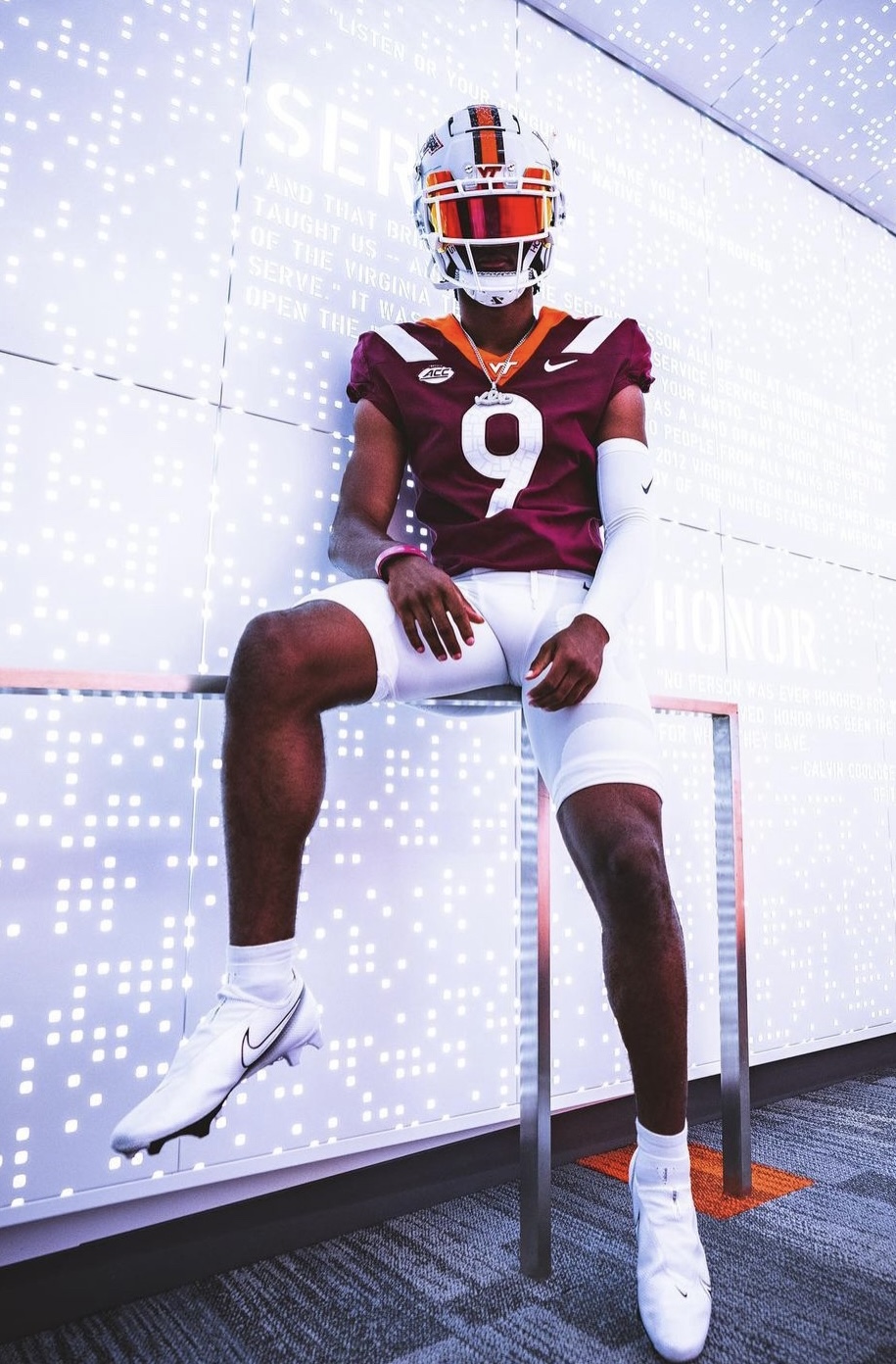 2025 MFS 3-Star QB Kelden Ryan from Fort Worth, TX, (All Saints Episcopal) taking a picture during a visit to Virginia Tech