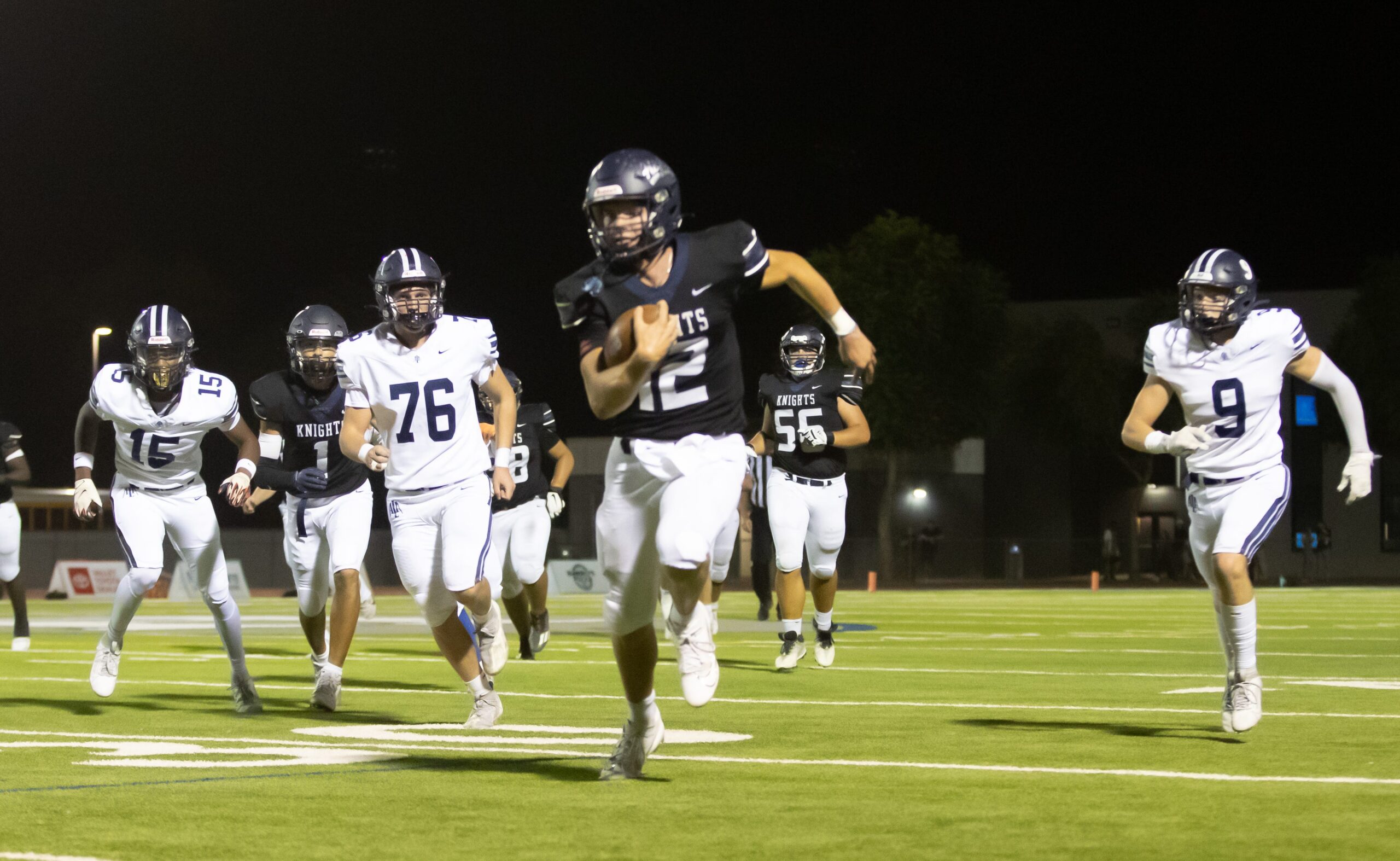 2025 MFS Staff 2-Star QB Luke Haugo from Phoenix (Higley), AZ running in the open field