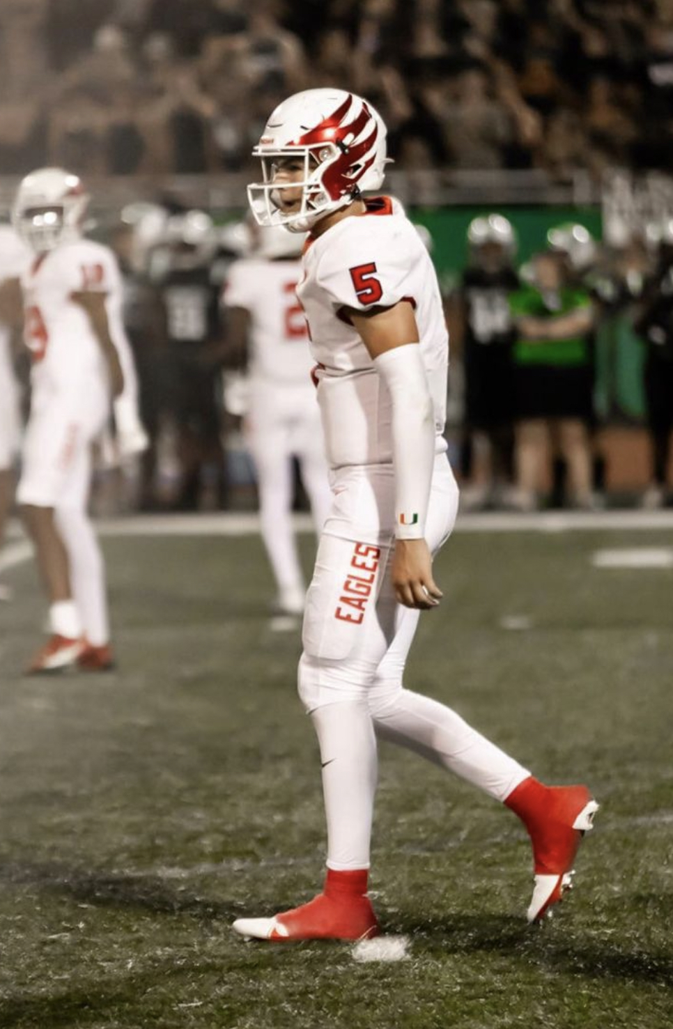 2025 MFS 3-Star QB Luke Nickel from Alpharetta, GA, (Milton) standing on the field