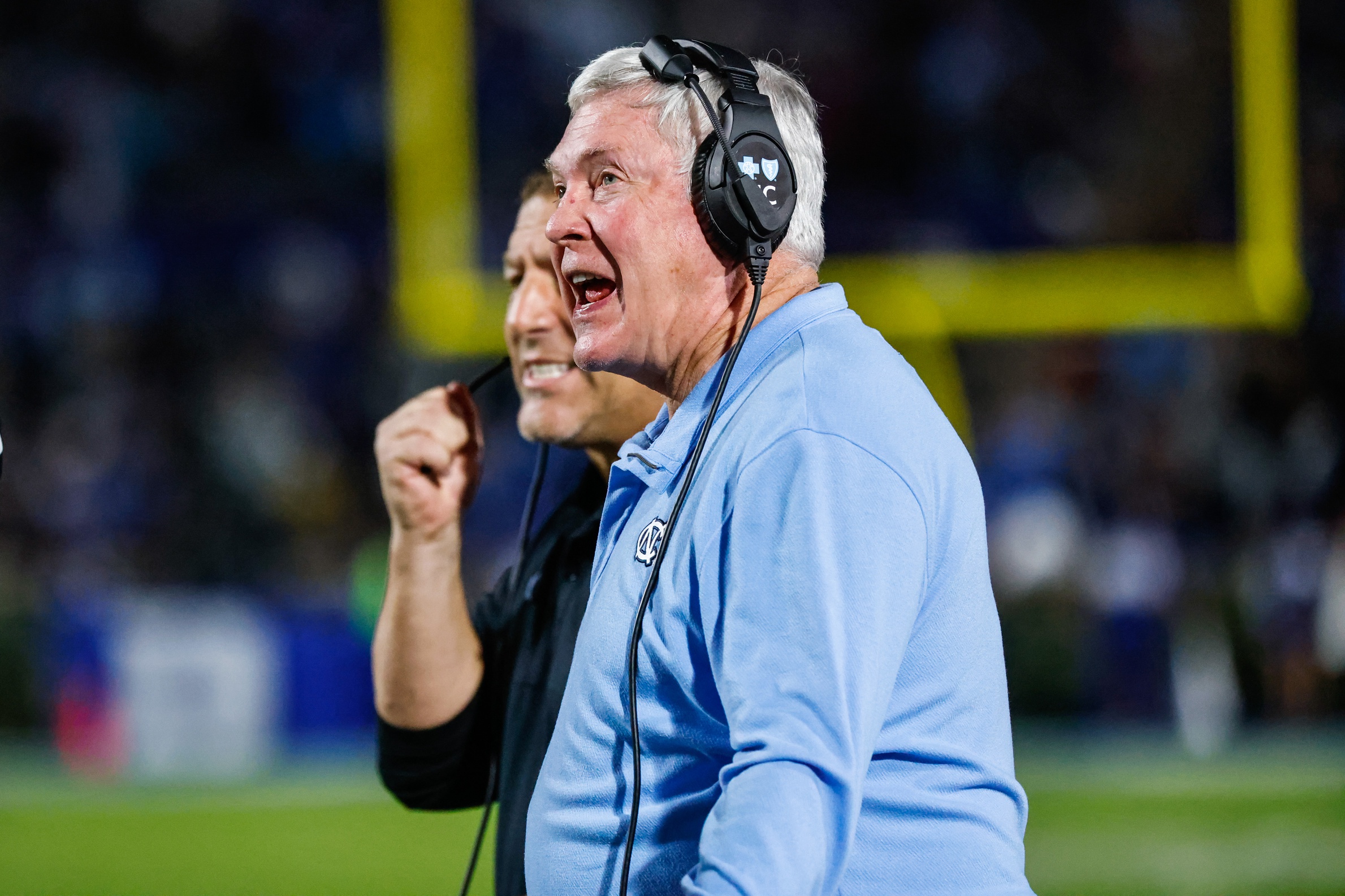 Oct 15, 2022; Durham, North Carolina, USA; North Carolina Tar Heels head coach Mack Brown during the first half at Wallace Wade Stadium.