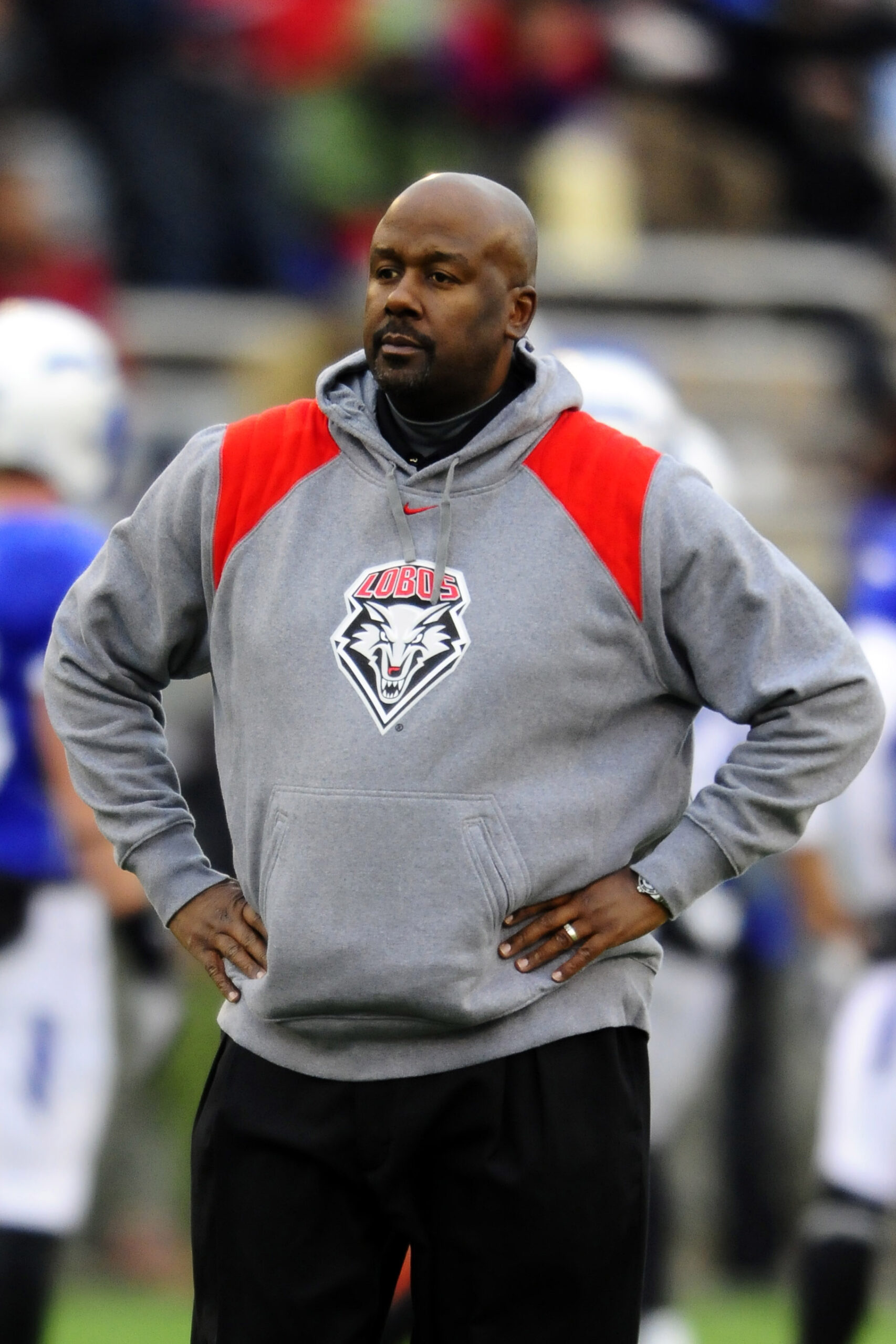 Nov 13, 2010; Colorado Springs, CO, USA; New Mexico head coach Mike Locksley before the game against the Air Force Falcons at Falcon Stadium.