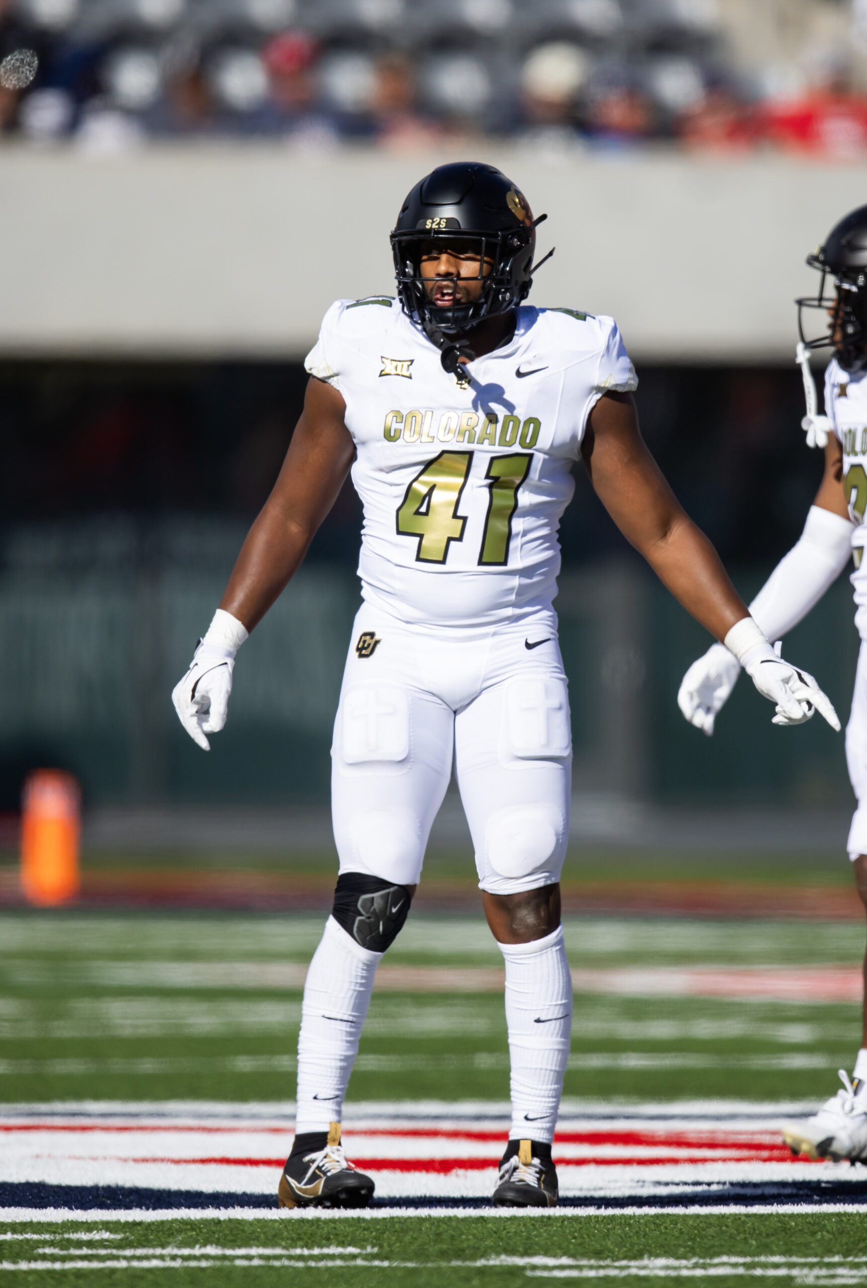 Oct 19, 2024; Tucson, Arizona, USA; Colorado Buffalos linebacker Nikhai Hill-Green (41) against the Arizona Wildcats at Arizona Stadium.