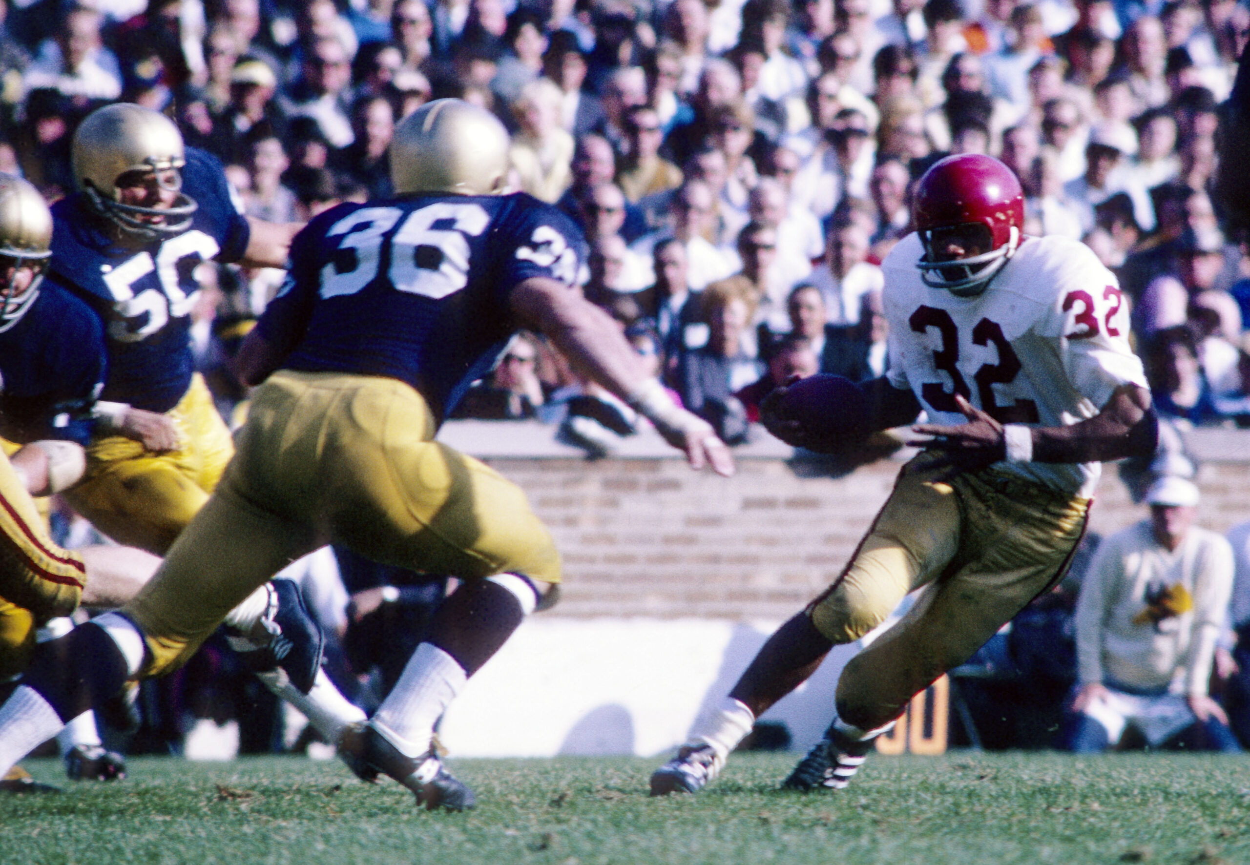 Oct 14, 1967; South Bend, IN, USA; FILE PHOTO; Southern California Trojans running back O.J. Simpson in action against Notre Dame at Notre Dame Stadium. USC defeated Notre Dame 24-7.
