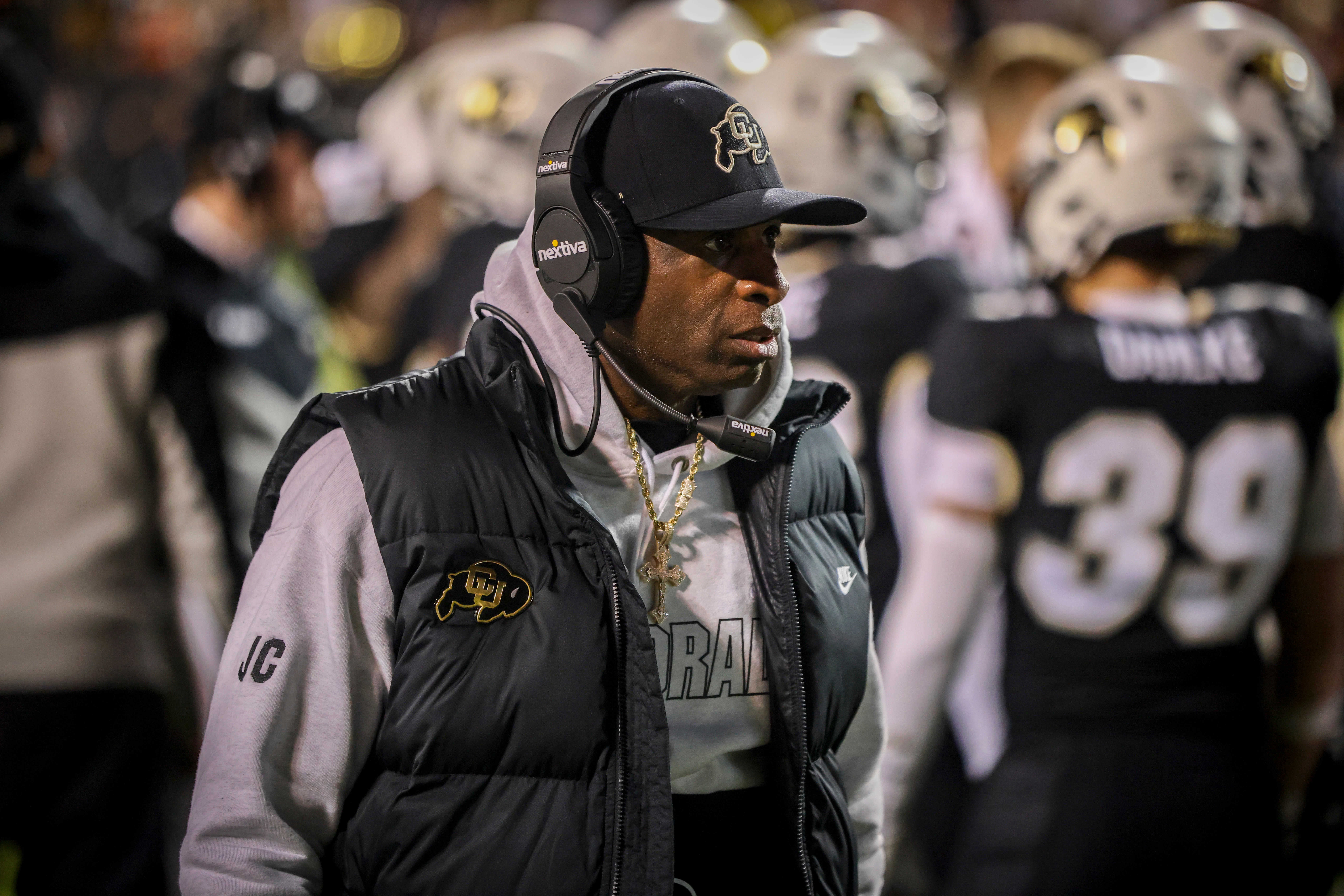 Nov 4, 2023; Boulder, Colorado, USA; Colorado Buffaloes head coach Deion Sanders during the game against the Oregon State Beavers at Folsom Field.