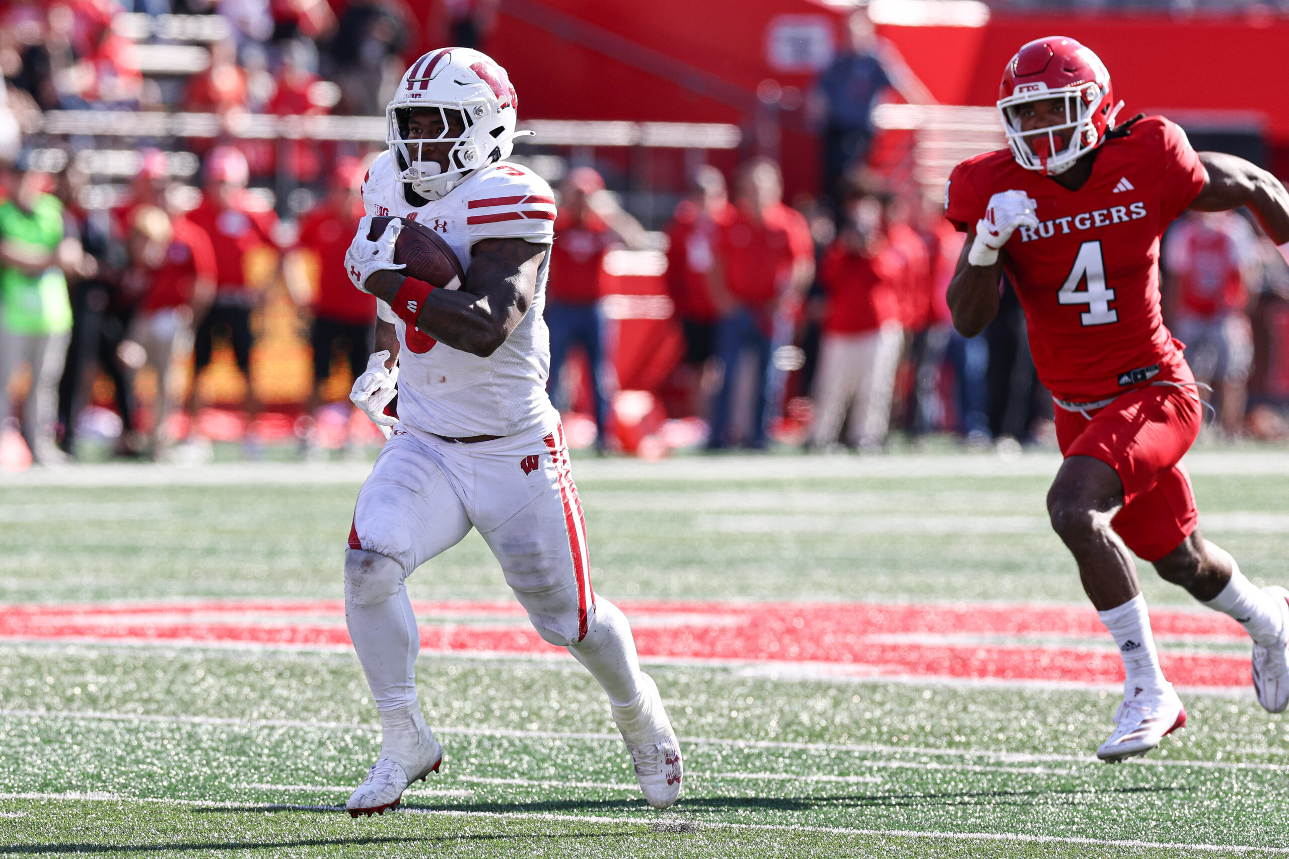 Oct 28, 2023; Lawrence, Kansas, USA; Oklahoma Sooners running back Tawee Walker (29) runs the ball against the Kansas Jayhawks during the first half at David Booth Kansas Memorial Stadium.