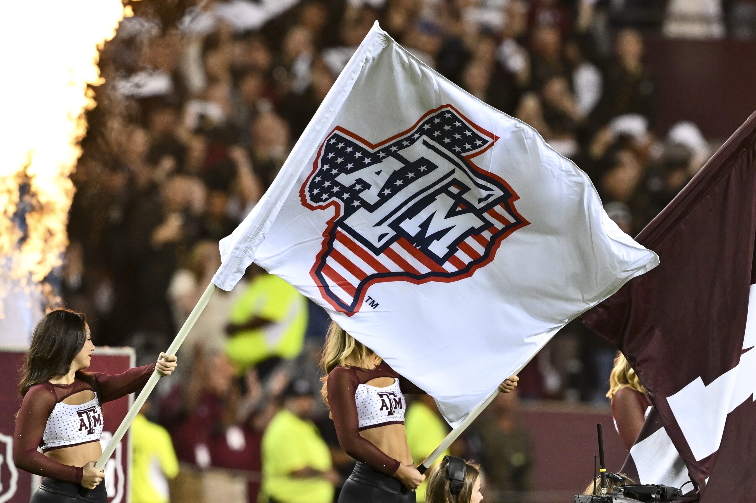 Oct 26, 2024; College Station, Texas, USA; Texas A&M Aggies linebacker Taurean York (21) celebrates with teammates after the win against the LSU Tigers. The Aggies defeated the Tigers 38-23; at Kyle Field.