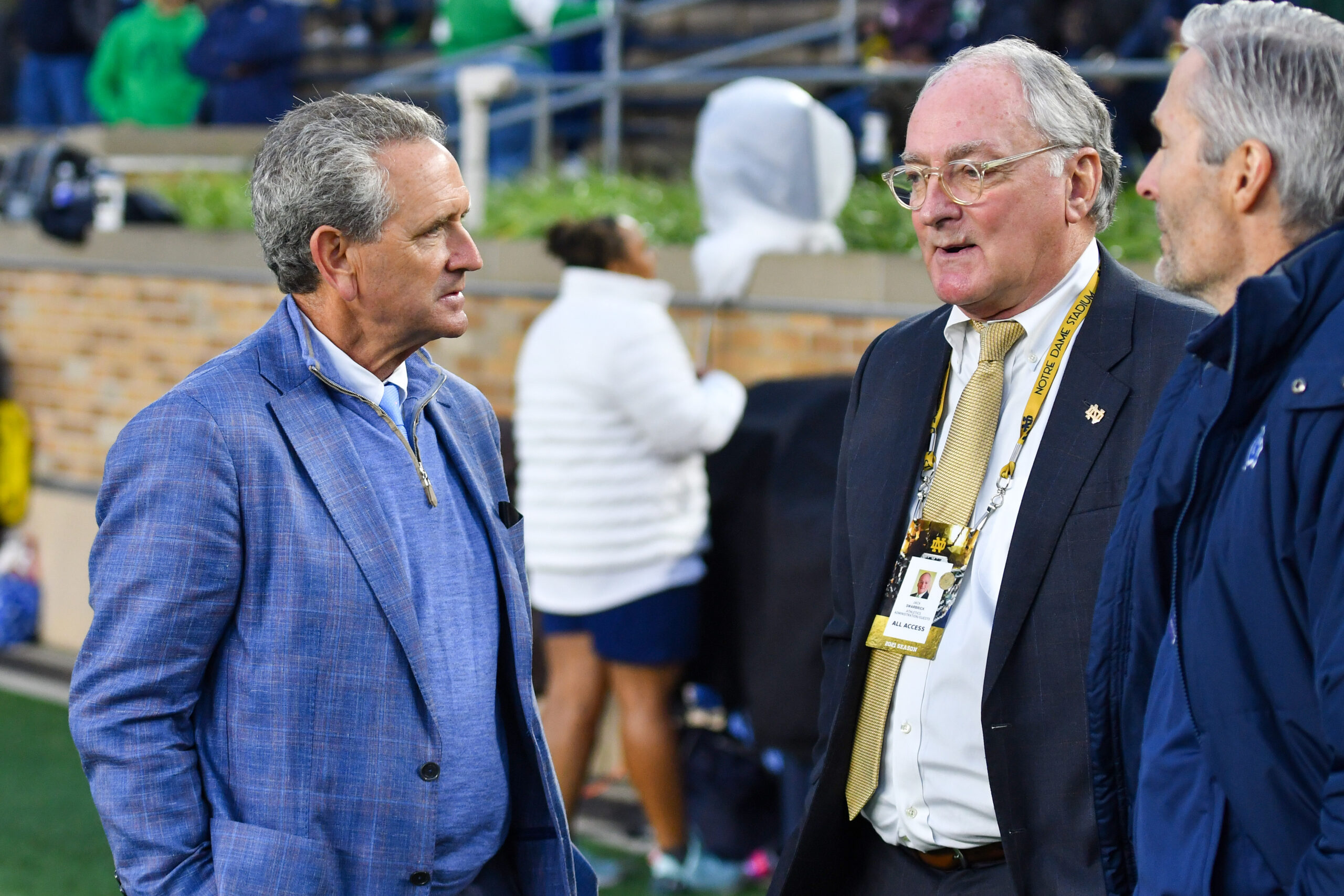 Oct 30, 2021; South Bend, Indiana, USA; North Carolina Athletics Director Lawrence R. 