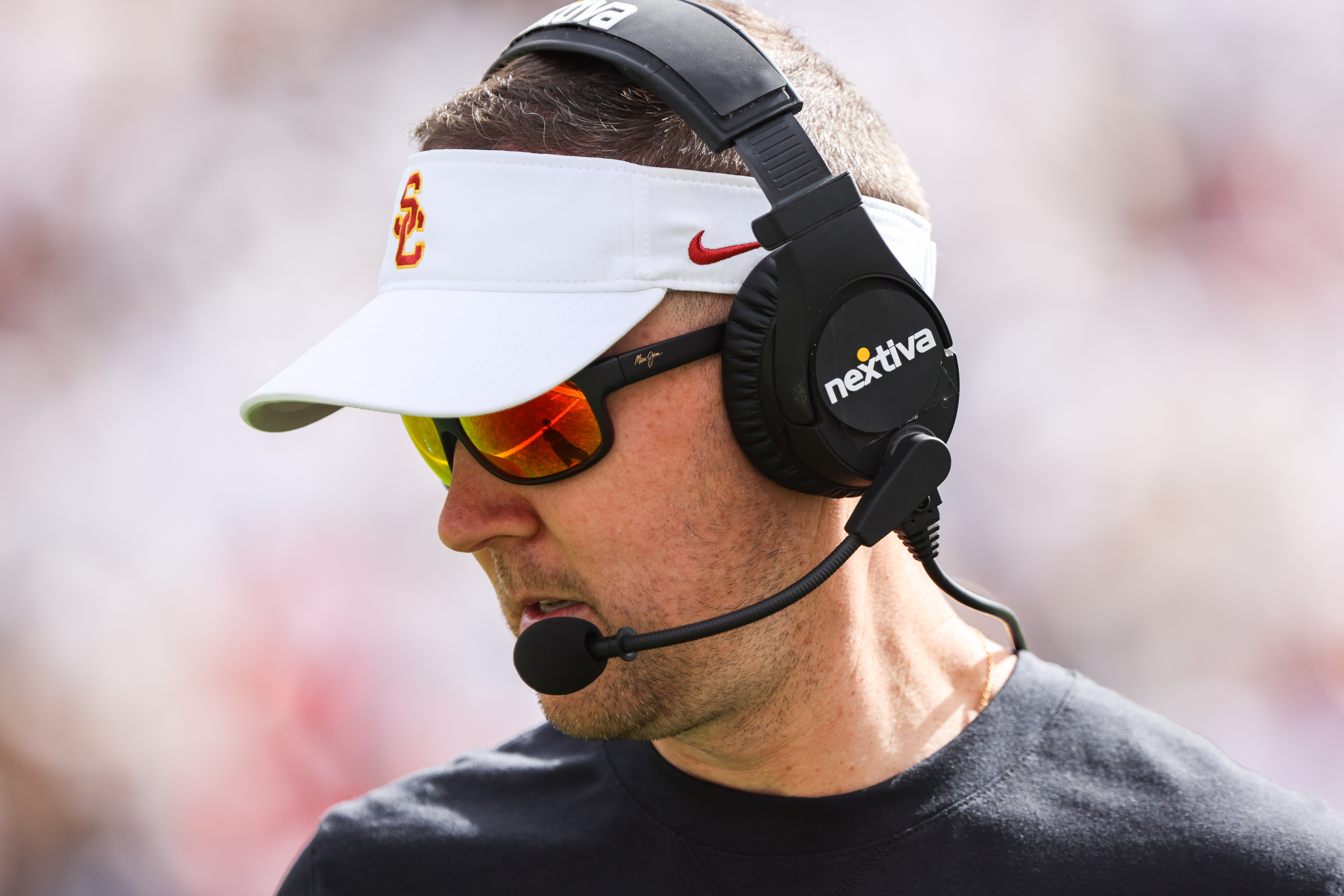 Sep 30, 2023; Boulder, Colorado, USA; USC Trojans head coach Lincoln Riley during the game against the Colorado Buffaloes at Folsom Field.