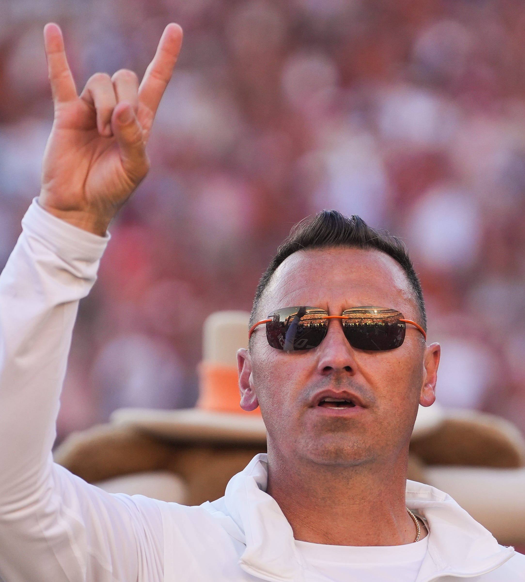 Texas Head Coach Steve Sarkisian puts his 