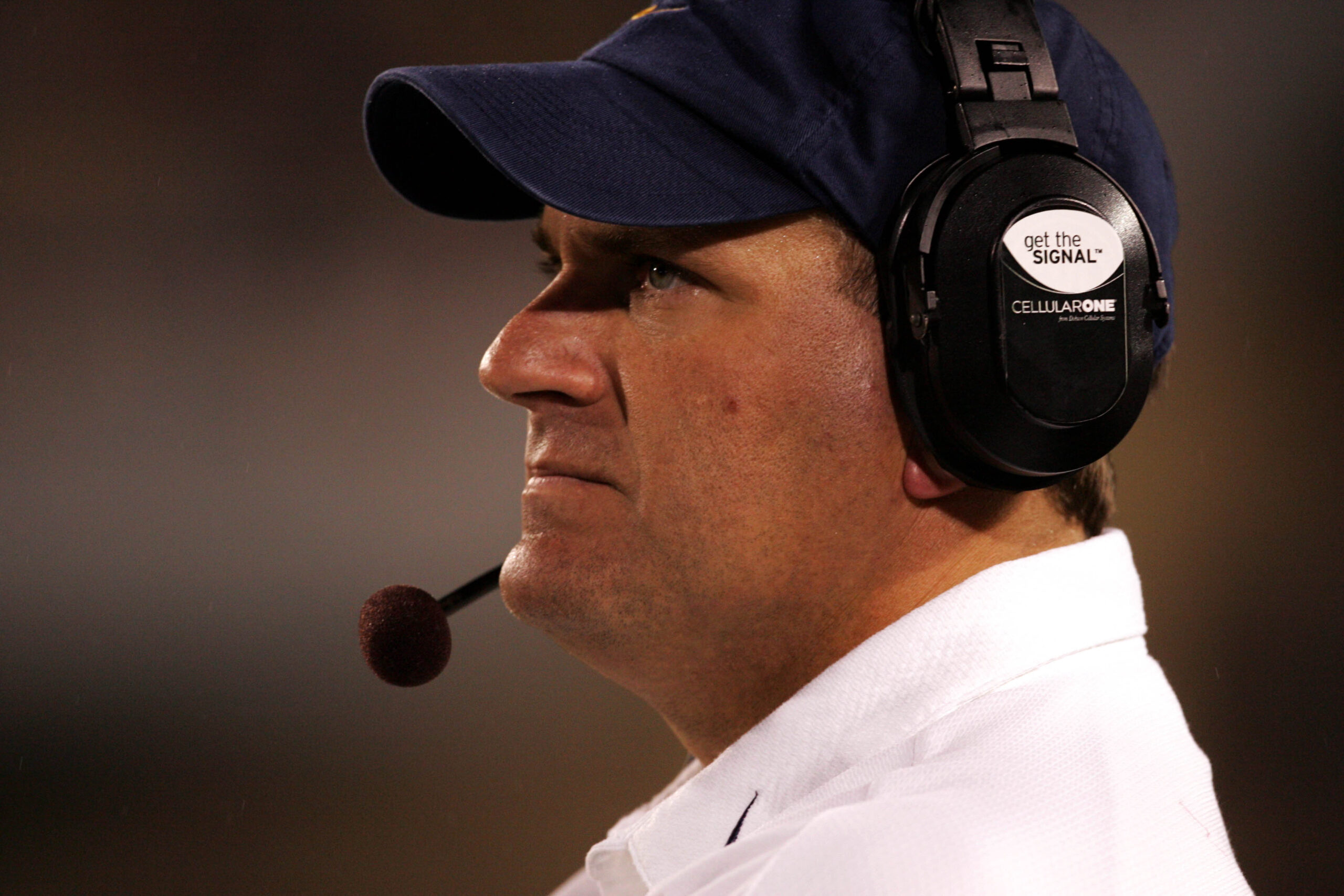 Sept 14, 2006; Morgantown, West Virginia, USA; West Virginia Mountaineers head coach Rich Rodriguez watches the game against the Maryland Terrapins at Mountaineer Field in Morgantown, WV. Maryland Terrapins at West Virginia Mountaineers.