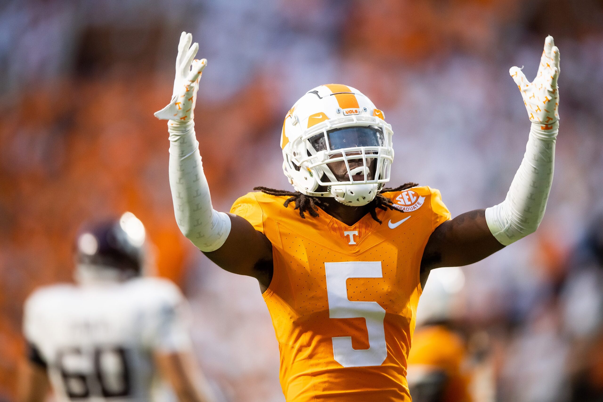 Tennessee defensive back Kamal Hadden (5) during a football game between Tennessee and Texas A&M.