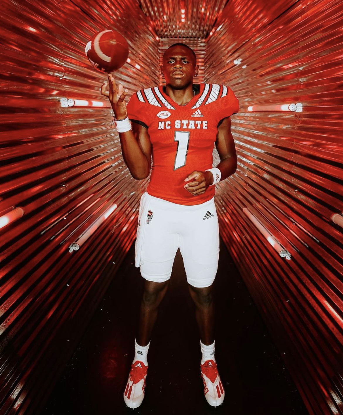 2025 MFS 3-Star QB Will Wilson from Columbia, SC (Richland Northeast) taking a picture during a visit to North Carolina State