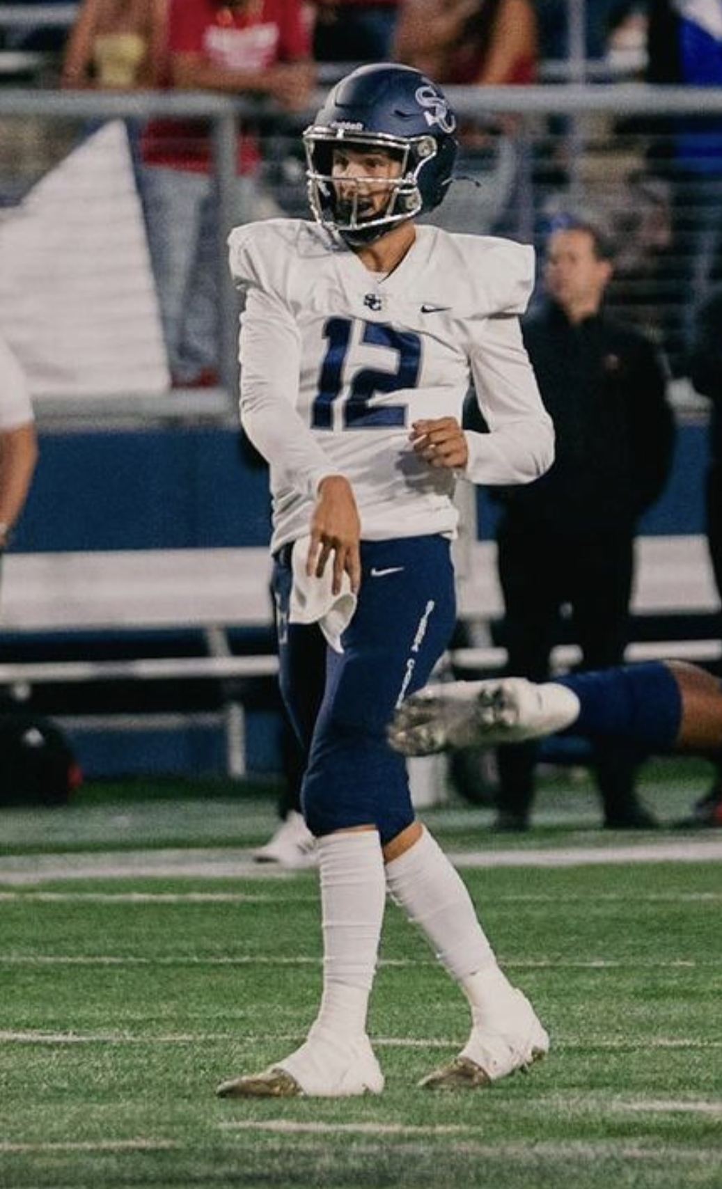 2025 4-Star QB Wyatt Becker from Chatsworth, CA (Sierra Canyon) standing on the field