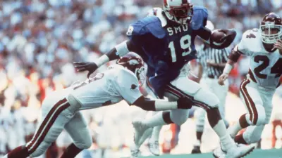 Former SMU running back Eric Dickerson was inducted into the Cotton Bowl Hall of Fame.