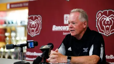 Missouri State Head Football Coach Bobby Petrino during MSU media day on Saturday