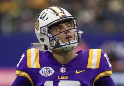 Dec 3, 2022; Atlanta, GA, USA; LSU Tigers quarterback Garrett Nussmeier (13) drops back to pass against the Georgia Bulldogs during the third quarter of the SEC Championship game at Mercedes-Benz Stadium.
