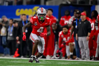 Jan 10, 2025; Arlington, TX, USA; Ohio State Buckeyes wide receiver Jeremiah Smith (4) in action during the game between the Texas Longhorns and the Ohio State Buckeyes at AT&T Stadium.