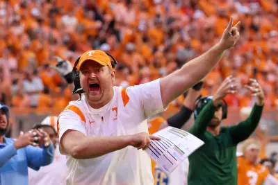 Oct 15, 2022; Knoxville, Tennessee, USA; Tennessee Volunteers head coach Josh Heupel during the second half against the Alabama Crimson Tide at Neyland Stadium.