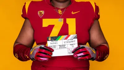 Three-star 2025 Offensive Tackle Maki Stewart from Long Beach