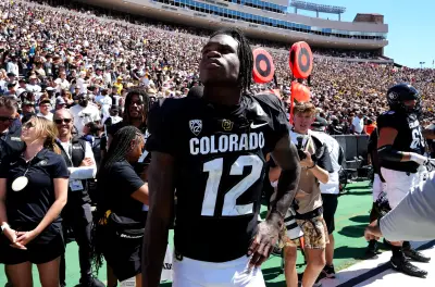Sep 9, 2023; Boulder, Colorado, USA; Colorado Buffaloes cornerback Travis Hunter (12) following the game against the Nebraska Cornhuskers at Folsom Field.