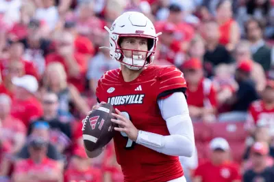 Louisville Cardinals quarterback Tyler Shough (9) looks for an open pass during their game against the Jacksonville State Gamecocks on Saturday, Sept. 7, 2024 at L&N Federal Credit Union Stadium in Louisville, Ky.