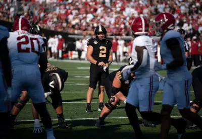 Vanderbilt Commodores quarterback Diego Pavia (2) surveys the Alabama Crimson Tide defense during their game at Vanderbilt Stadium in Nashville, Tenn., Saturday, Oct. 5, 2024.
